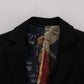 Elegant Black Slim Fit Sport Coat Blazer