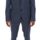 Elegant Blue Slim Fit Men's Suit