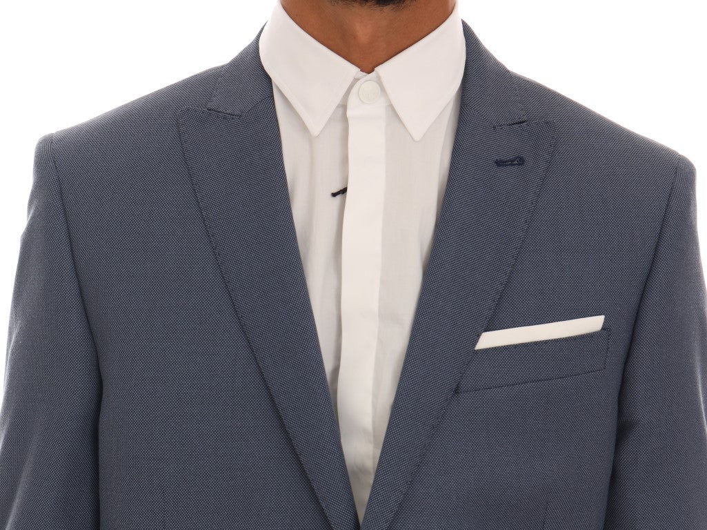 Elegant Blue Slim Fit Men's Suit