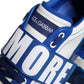 White Blue Amore Print Leather Sneakers Shoes