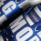 White Blue Amore Print Leather Sneakers Shoes
