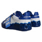 White Blue Amore Print Leather Sneakers Shoes