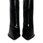 Black Patent Leather Pointed Ankle Boots Shoes