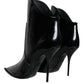 Black Patent Leather Pointed Ankle Boots Shoes