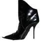 Black Patent Leather Pointed Ankle Boot Shoes