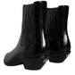 Black Leather Ankle Boots Booties Shoes