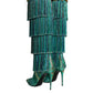 Multicolor Cotton Crystal Tassel High Boots Shoes