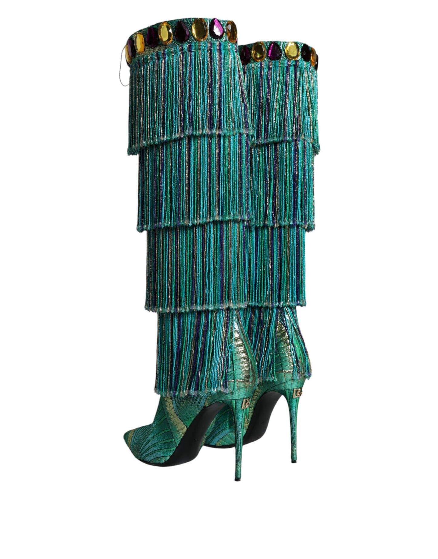 Multicolor Cotton Crystal Tassel High Boots Shoes