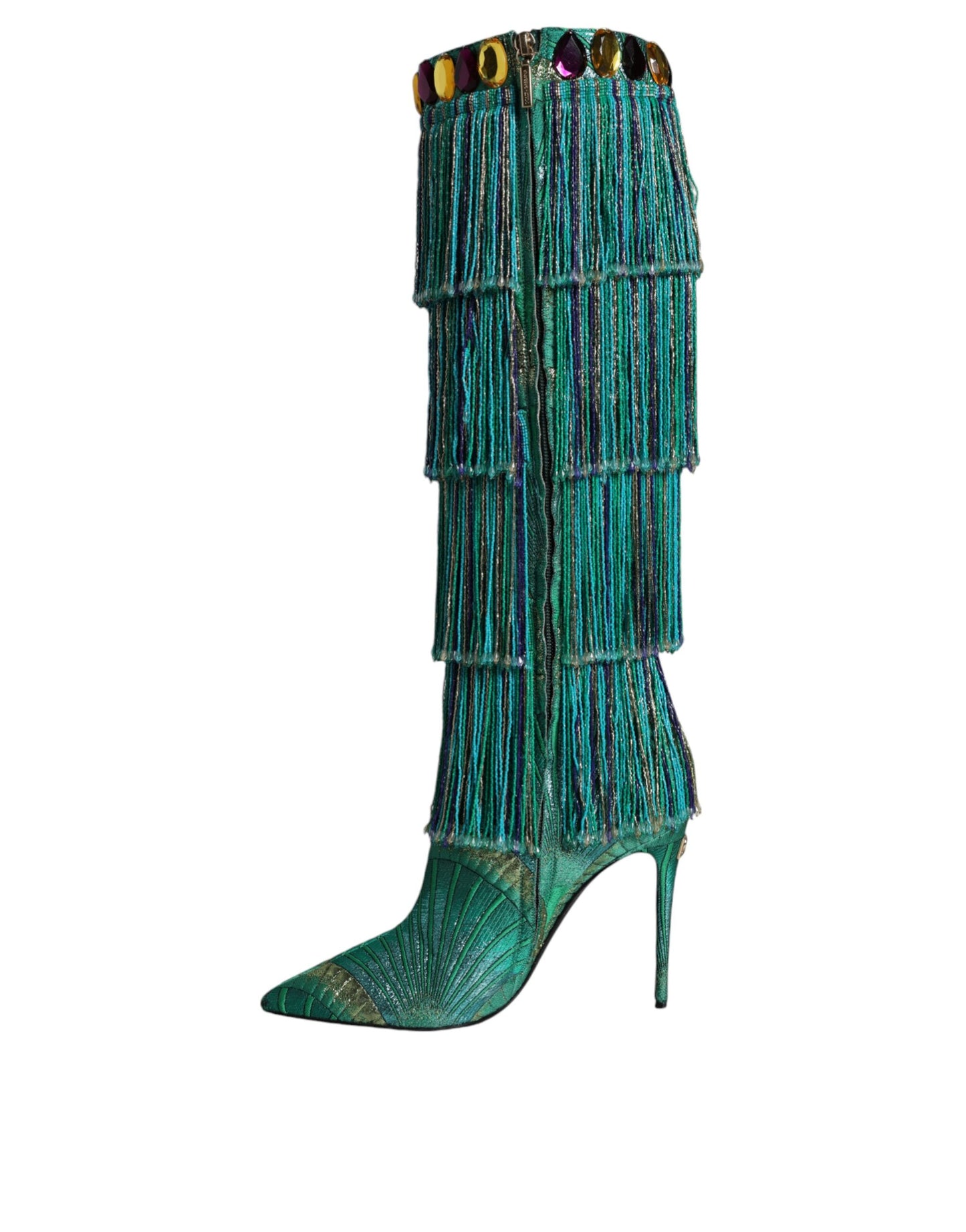 Multicolor Cotton Crystal Tassel High Boots Shoes