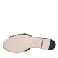 Multicolor Jacquard Embellished Slides Flats Shoes