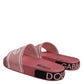 Pink Leather I Love D&G Sandals Slides Shoes
