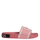 Pink Leather I Love D&G Sandals Slides Shoes