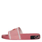 Pink Leather I Love D&G Sandals Slides Shoes