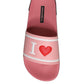 Pink Leather I Love D&G Sandals Slides Shoes