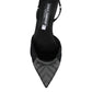Black Satin Flats Slingback Sandals Shoes