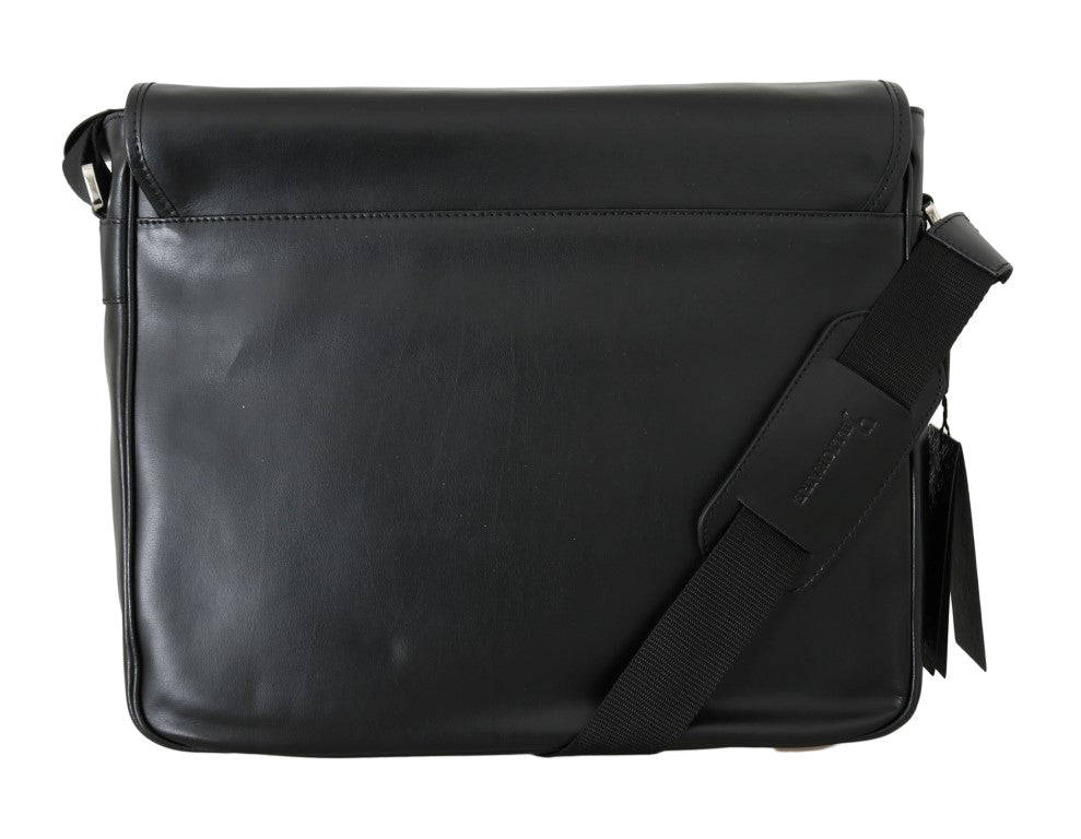 Elegant Two-Tone Leather Messenger Bag