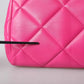 Pink Quilted Leather SICILY Shoulder Purse Satchel Bag
