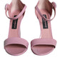 Pink Leather Logo Heels Keira Sandals Shoes