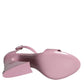 Pink Leather Logo Heels Keira Sandals Shoes