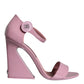 Pink Leather Logo Heels Keira Sandals Shoes