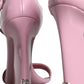 Pink Leather Logo Heels Keira Sandals Shoes