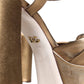 Gold Leather Platform Keira Sandals Shoes