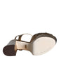 Gold Leather Platform Keira Sandals Shoes