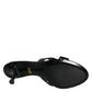 Black Leather Slides Keira Sandals Shoes