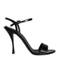 Black KEIRA Heels Ankle Strap Sandals Shoes