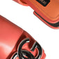 Pink Salmon Leather Flat Slides Sandals Shoes
