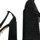 Black Crystal Ankle Strap Sandals Shoes