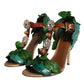 Emerald Embellished Leather Heels Sandals Shoes