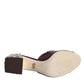 Maroon Crystal Leather Slides Sandals Shoes