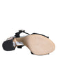 Black Silver Rafia Light Up Heels Sandals Shoes