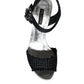 Black Silver Rafia Light Up Heels Sandals Shoes