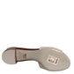 Beige Brown Logo Slides Heels Sandals Shoes