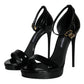 Black KEIRA Heels Ankle Strap Sandals Shoes