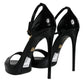 Black KEIRA Heels Ankle Strap Sandals Shoes