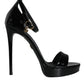 Black KEIRA Heels Ankle Strap Sandals Shoes