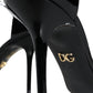 Black Patent Leather T-strap Heels Pumps Shoes