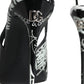 Black Graffiti Leather Slingback Heels Pumps Shoes