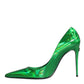 Green Patent Leather High Heels Pumps Shoes