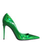 Green Patent Leather High Heels Pumps Shoes