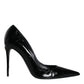 Black Patent Leather High Heels Pumps Shoes