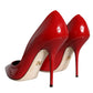 Red Patent Leather High Heels Pumps Shoes