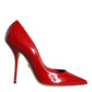 Red Patent Leather High Heels Pumps Shoes