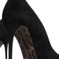 Black Suede Leather High Heels Pumps Shoes