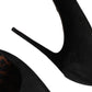 Black Suede Leather High Heels Pumps Shoes
