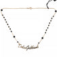 Gold Sterling Silver 925 Black Beaded Rosary Chain Necklace