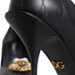 Black Leather Heart DEVOTION Pumps Shoes